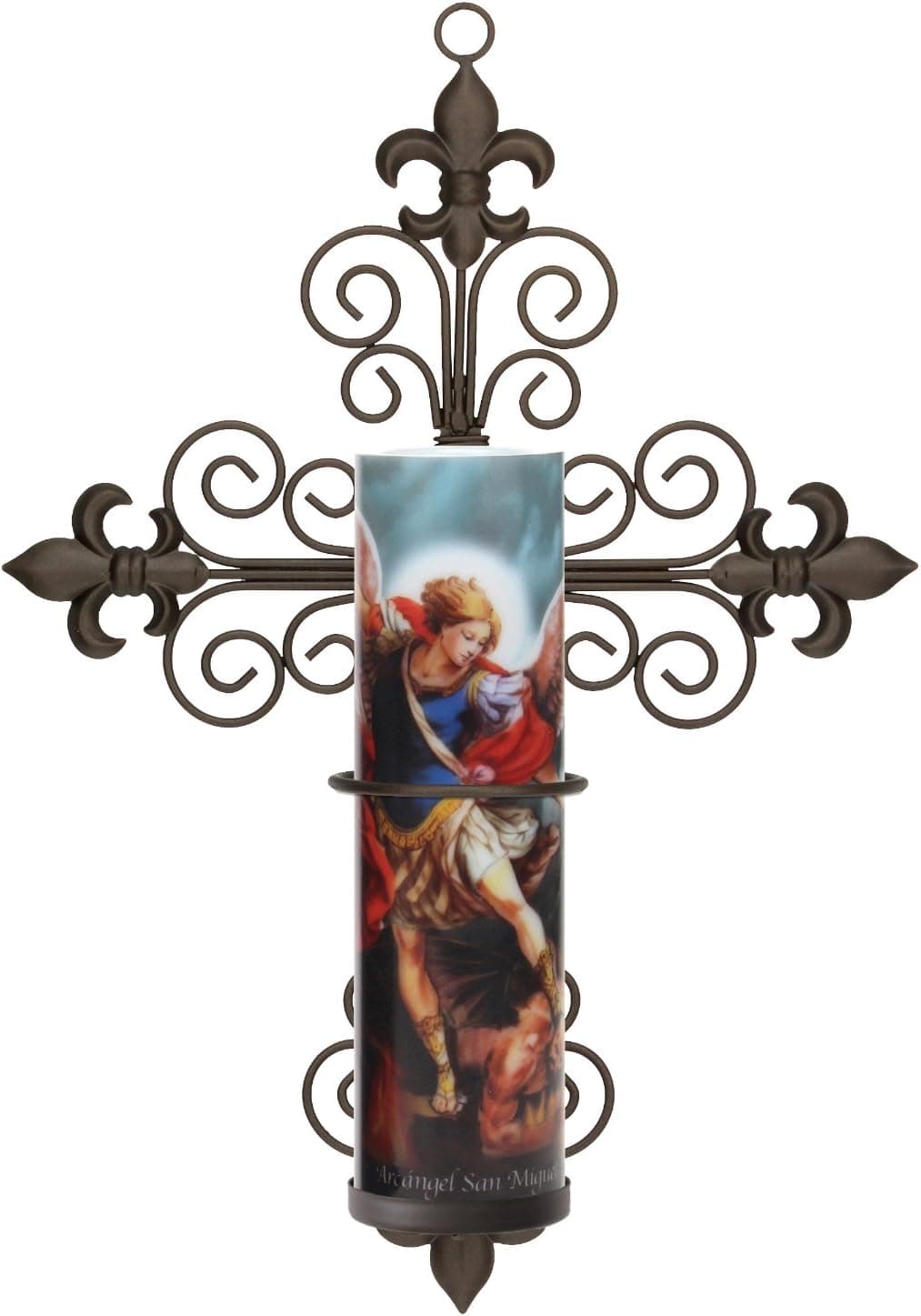 St Michael LED Flameless Devotion Prayer Candle, Religious Gift, 6 Hour Timer for More Hours of Enjoyment and Devotion! Dimensions 8.1875" x 2.375"