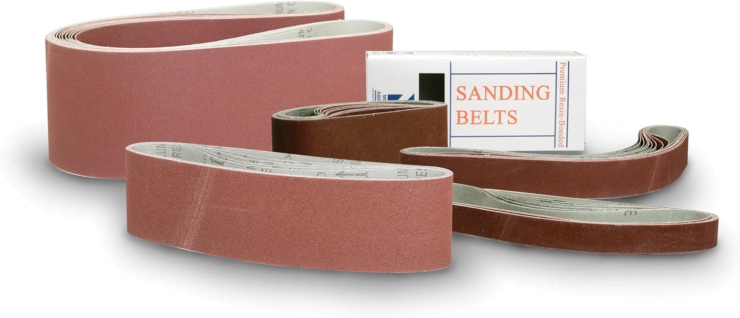 Mercer Abrasives 103120-10 Premium Aluminum Oxide Sanding Belts, 2-1/2-Inch by 16-Inch, 120X Grit, 10-Pack