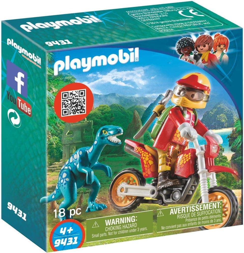 PLAYMOBIL Motocross Bike with Raptor Building Set
