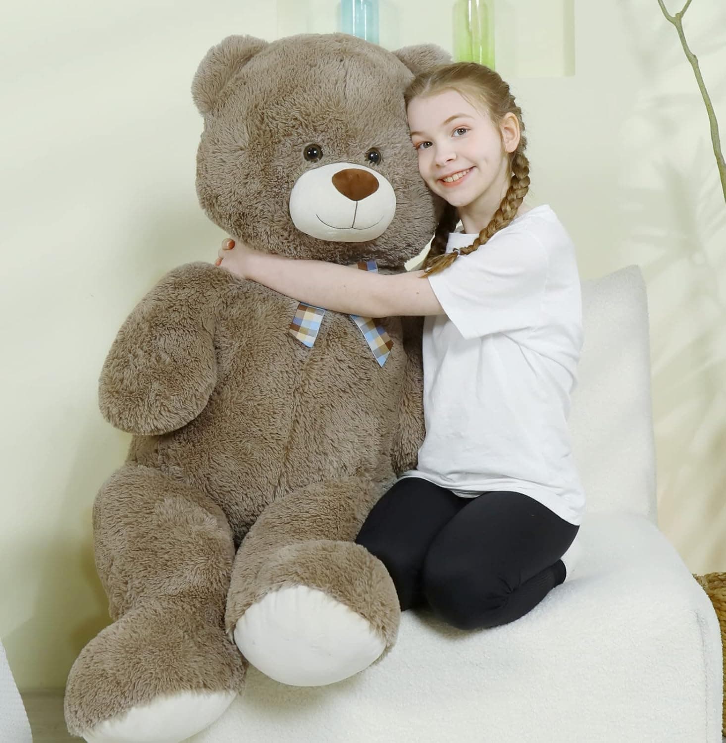 MorisMos Giant Teddy Bear Stuffed Animal, Big Teddy Bear, Giant Stuffed Bear Life Size, Large Stuffed Bear Gifts for Girls, Girlfriend, Wife on Valentine, Christmas, Birthday 47inch(Gray)
