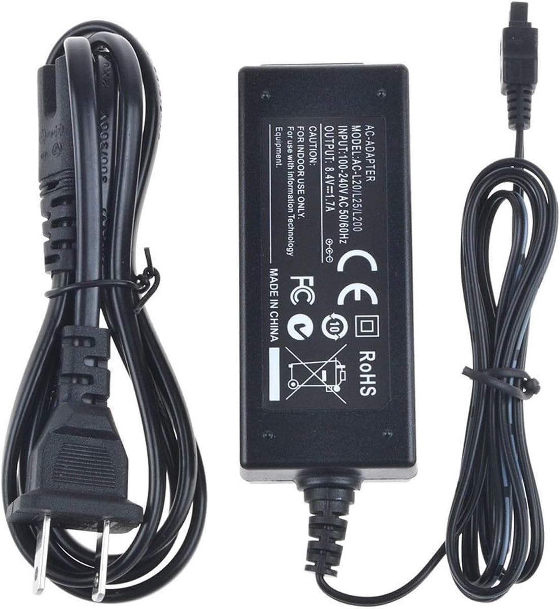 AC Power Adapter Charger for Sony DCR-DVD203, DCR-DVD205, DCR-DVD305, DCR-DVD403 Handycam Camcorder