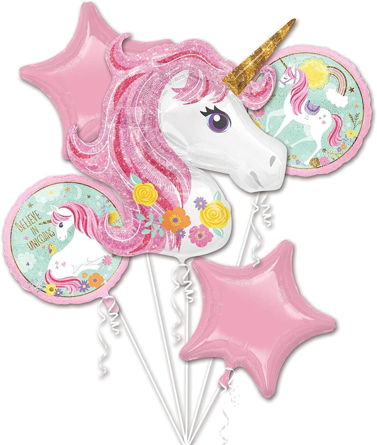 Unicorn Balloons, Unicorn Party Supplies"Believe In Unicorns" Balloon Bouquet for Birthday Wedding and Baby Shower Decorations