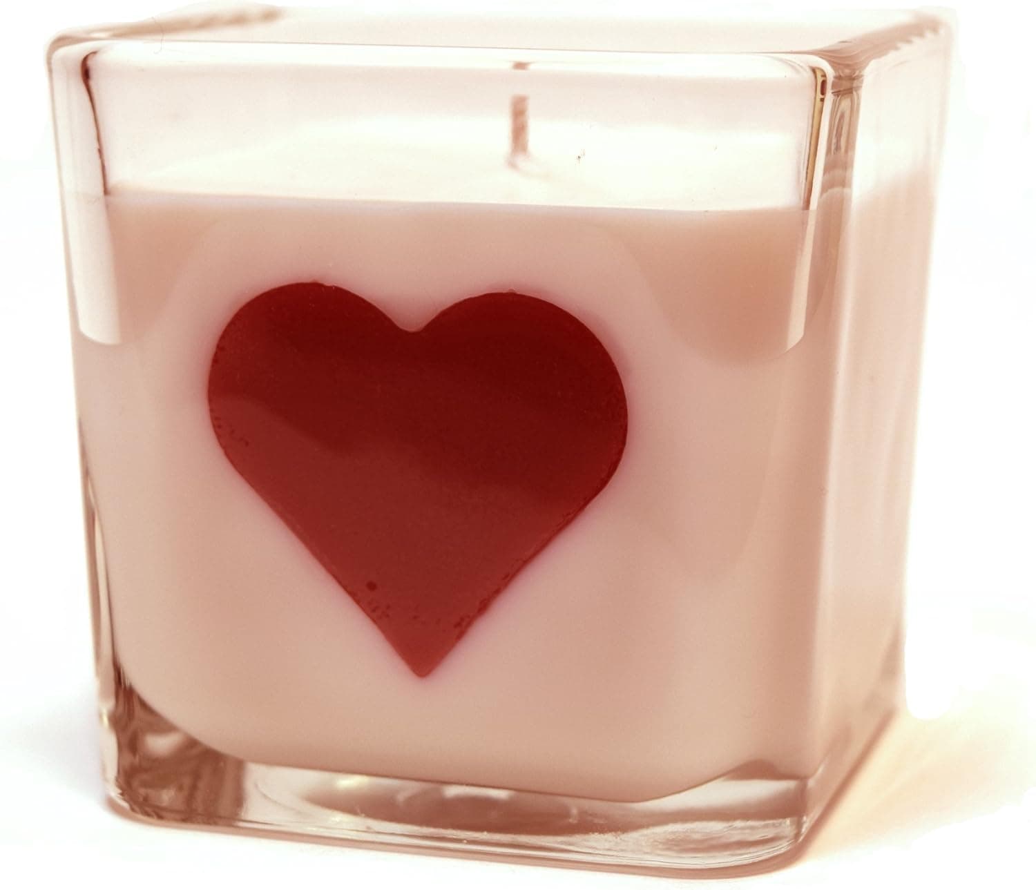 Pink Grapefruit Mango, 10oz Soy Heart Candle in a Beautiful Square Jar, Perfect Gift for Valentines Day