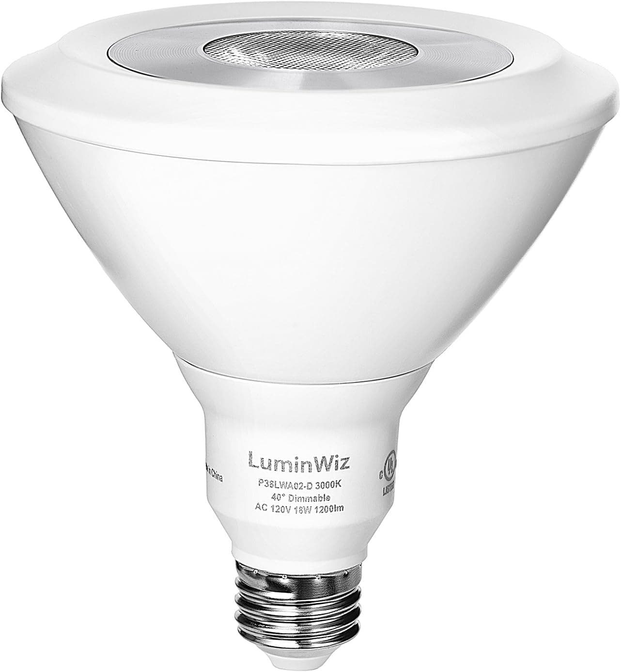 PAR38 Led Bulb,Flood Light Bulb,LuminWiz 120W Equivalent 18W 4000K 1300lm Daylight White Dimmable LED Light Bulb,E26 Base,UL Listed