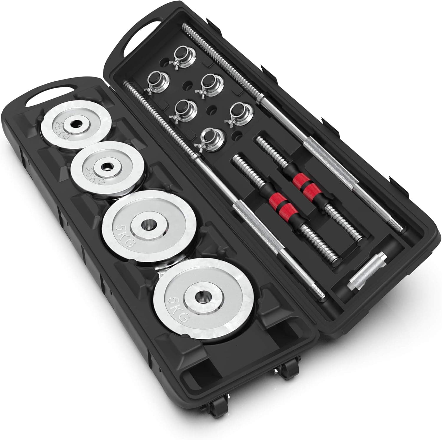 Synergee 50KG Adjustable Dumbbell & Barbell Set
