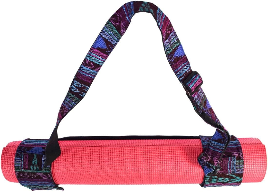 Santa Playa Yoga Mat Adjustable Carry Strap Handcrafted with Back Strap Loomed Native Tribal Textiles and Durable Cotton