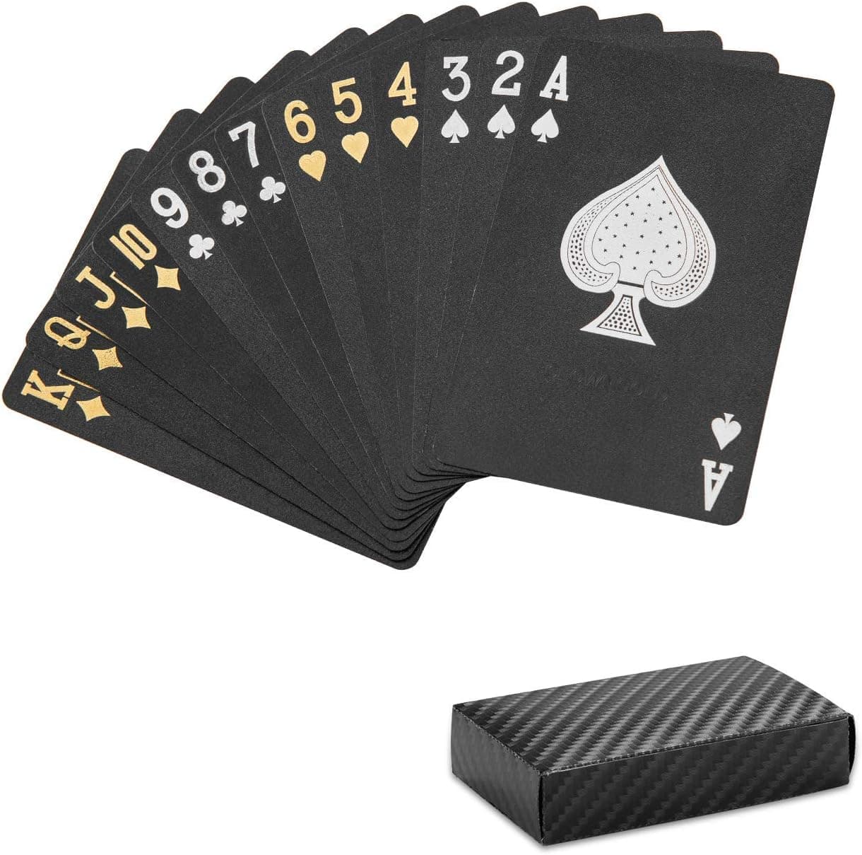 HARPIMER Playing Cards Professional Poker Cards, Black Diamond Waterproof Plastic Standard Playing Card Decks Designer Novelty (1 Deck of Cards)