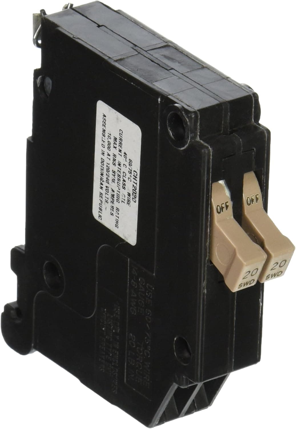 Eaton Corporation CH Twin CHNT2020 20 Amp Single Pole Replacement Circuit Breaker