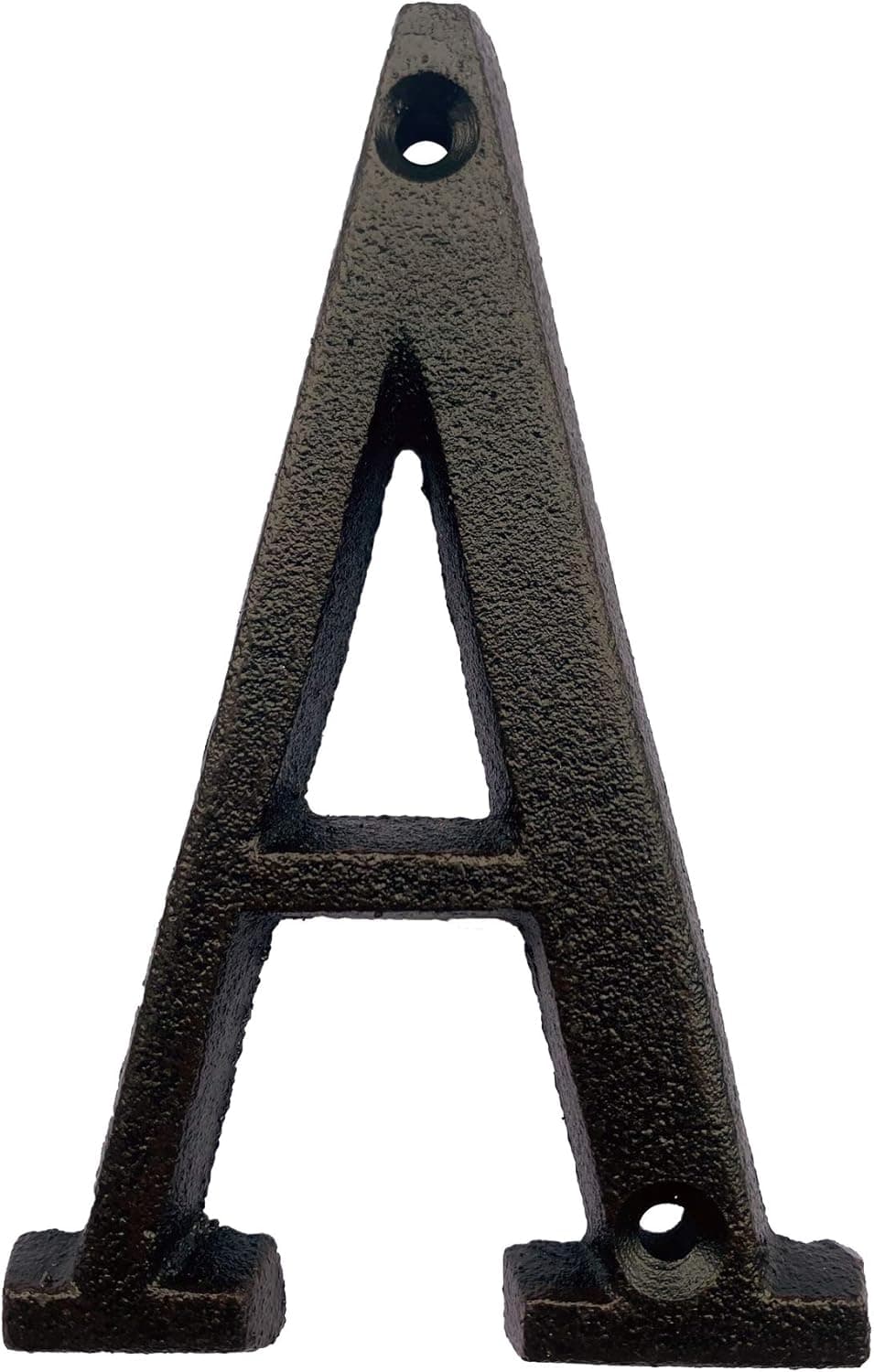 5.1 Inch High Cast Iron House Letter, Solid Home Address Letter, Elegant Black Brown Finished, Matching Perfect with 5.5 Inch House Numbers, Letter A