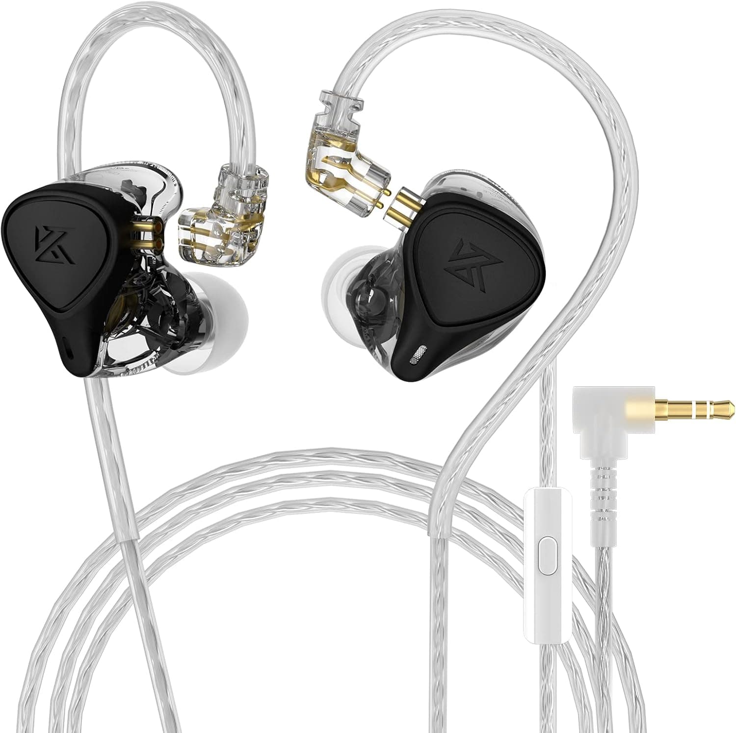 KZ x Crinacle CRN ZEX Pro Wired Earphone, New Electrostatic & Dynamic & Balanced Armature Hybrid Earphone Passive Noise Reduction in-Ear Sports Music Headphones（Black,with mic）
