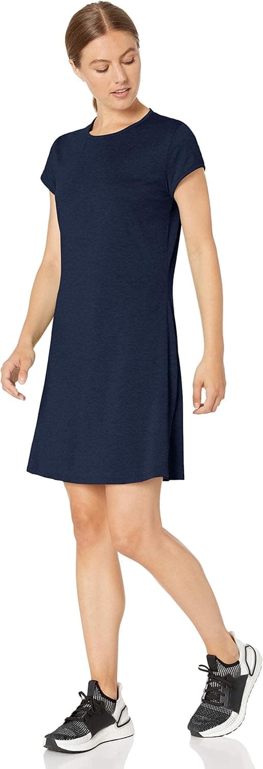 Core 10 Women's Soft Workout Cap Sleeve T-Shirt Dress