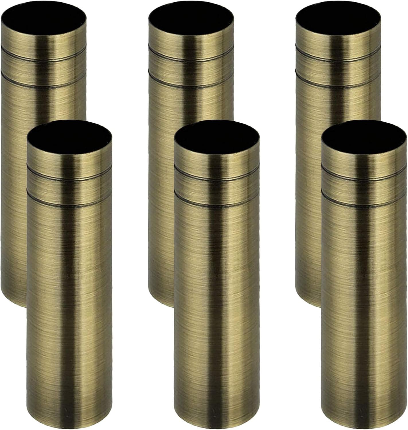 RDEXP 100mm Long 25mm Dia Iron Double Line Chandelier Candle Light Cover Sleeves Socket Candelabra Base Set of 6