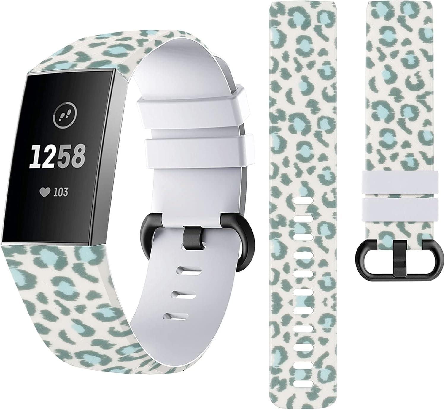 Vozehui band Compatible with Cow Marble Print Fitbit Charge 3 /Fitbit Charge 4 Bands for Women Men,Silicone Adjustable Sport Replacement Band for Fitbit Charge 3/Charge 4/Charge3 SE Women Men