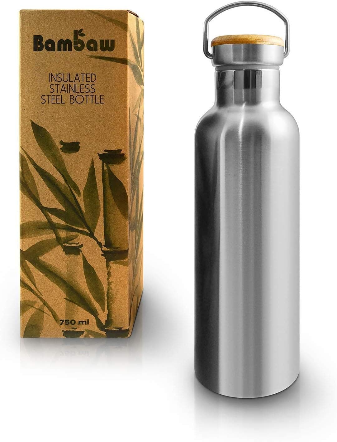 Bambaw Metal Insulated Water Bottle 17 oz | Stainless Steel Water Bottle Insulated | Reusable Water Bottle | Vacuum Insulated Water Bottle | Gym Water Bottle | Metal Water Bottle | Water Bottle 500 ml