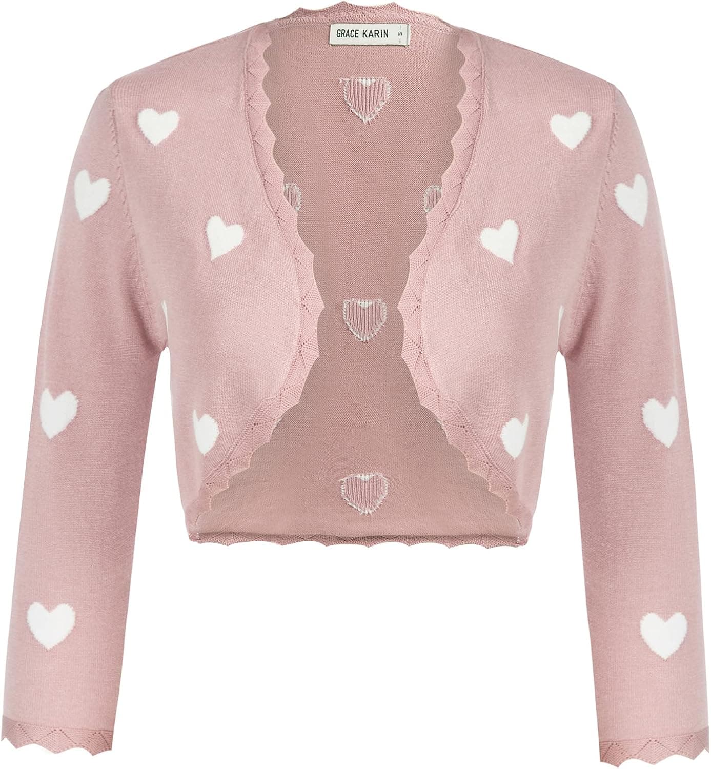 Women Cropped Shrug Knit Cardigan Bolero Light Pink Size XXL CL778-01