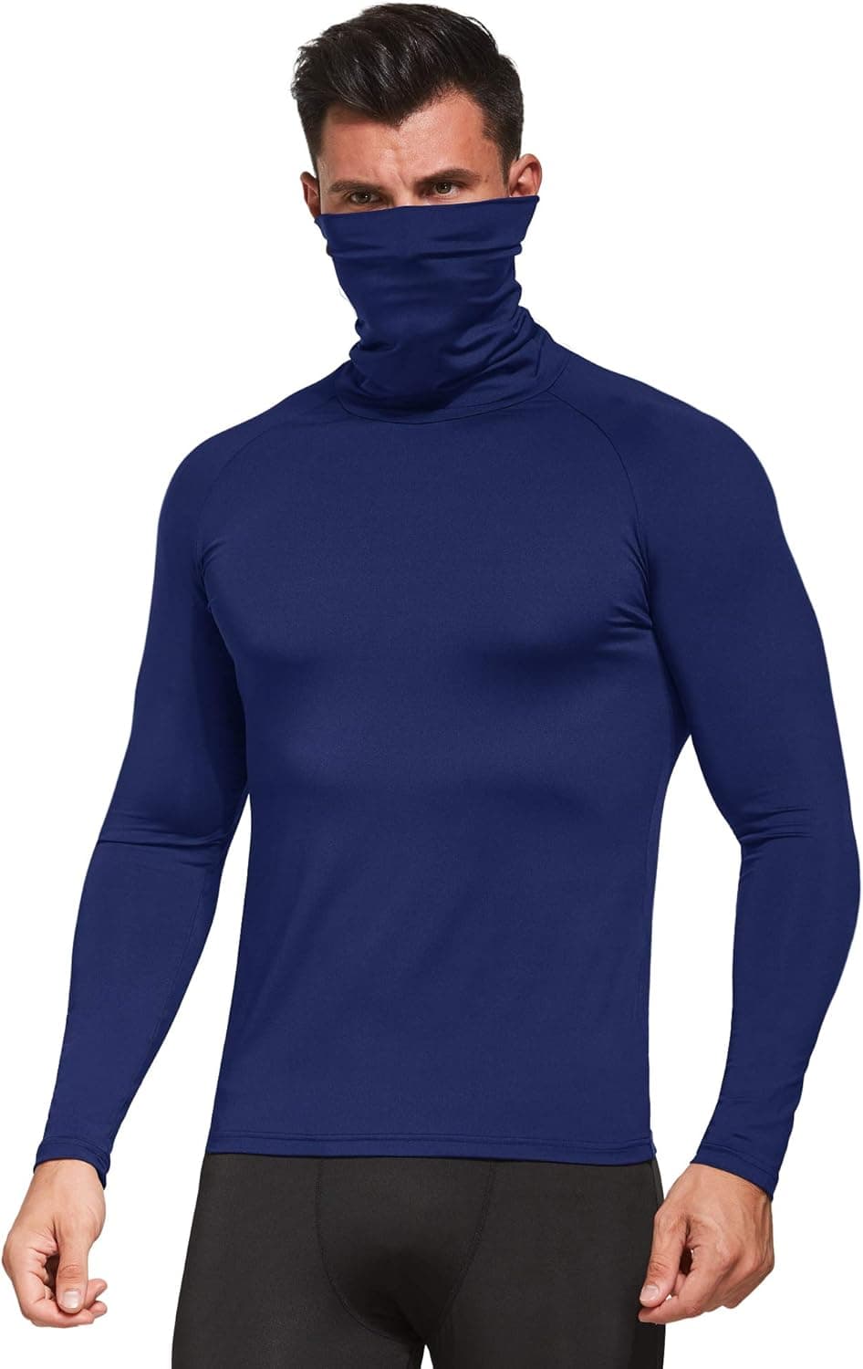 OGEENIER Men's Dry Fit Turtleneck Long Sleeve Compression Shirts Workout Muscle Gym Shirts Baselayer Top