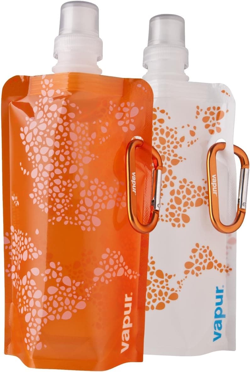 Vapur - The Anti-Bottle, Water Bottle .4L Fun Size 2-Pack - Orange (Model: 10106)