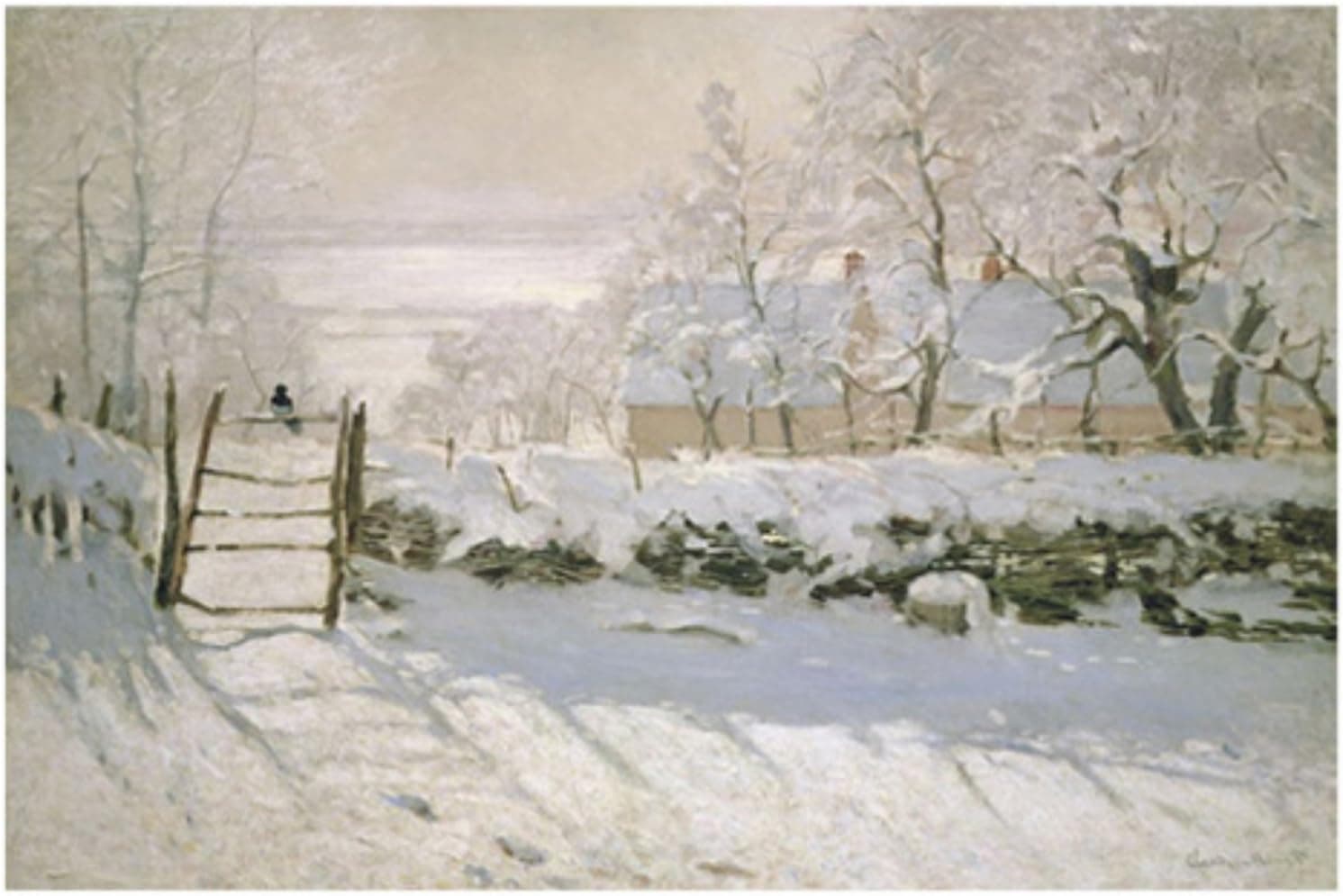 The Magpie, 1869 by Claude Monet, 30x47-Inch Canvas Wall Art