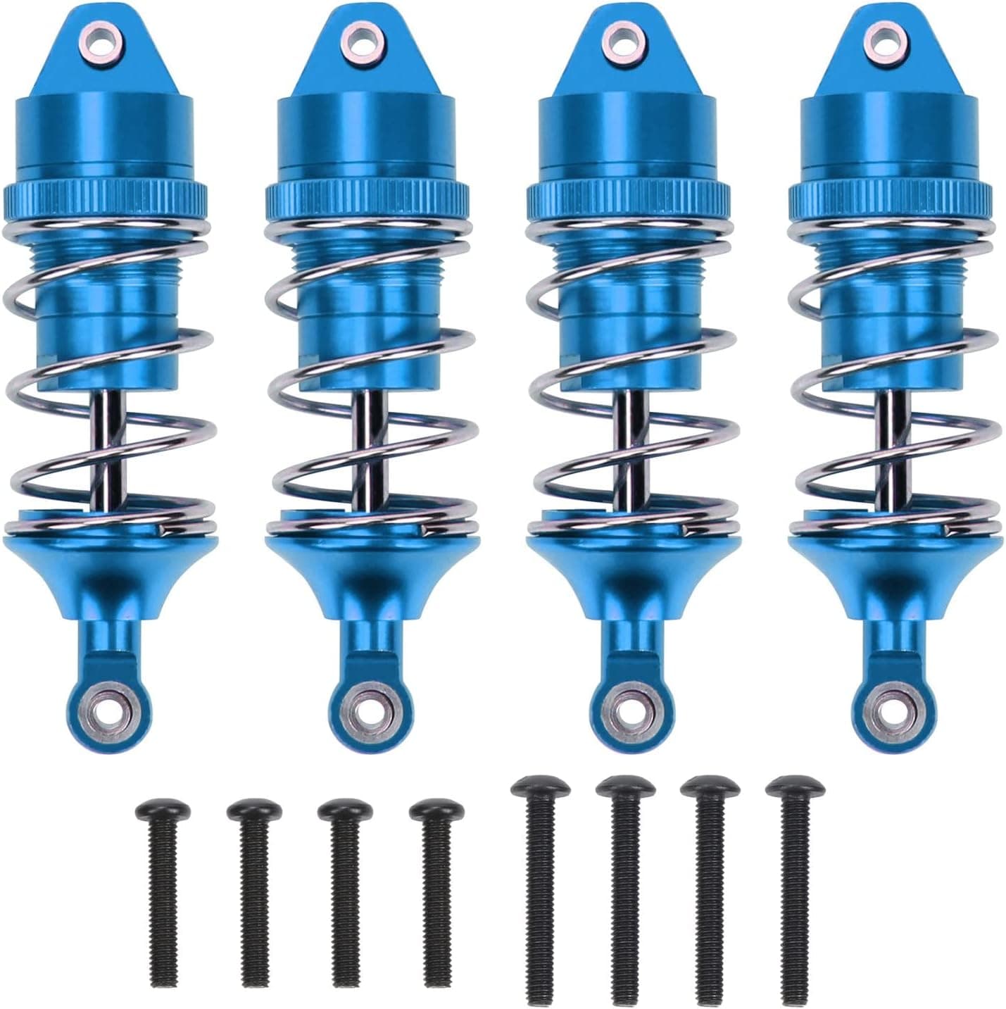 RCAWD 4x Aluminum Full Alloy 70mm Front And Rear Shock Absorber Damper Oil Filled Type For 1-8 Arrma 3s Vendetta&Mega Infraction(Blue)