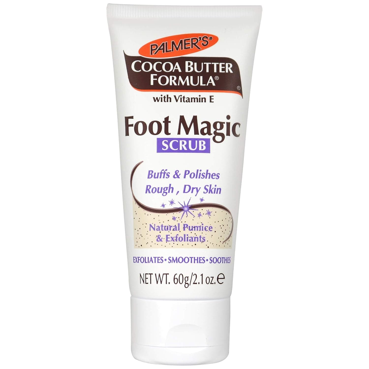 Palmer's Cocoa Butter Formula Foot Magic Exfoliating Foot Scrub with Vitamin E, Use With Foot Scrubber for Pedicure, For Dry, Cracked Feet, 2.1 Ounce