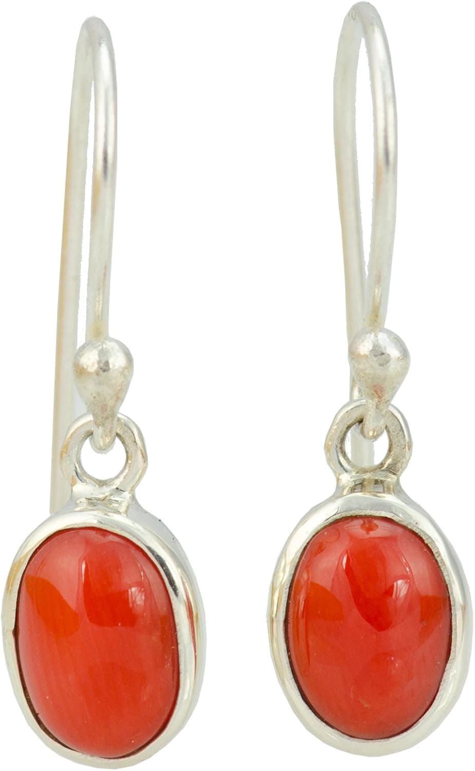 Red Coral Oval Ancient Earrings - Sardinia Corallium Rubrum Earrings 11mm