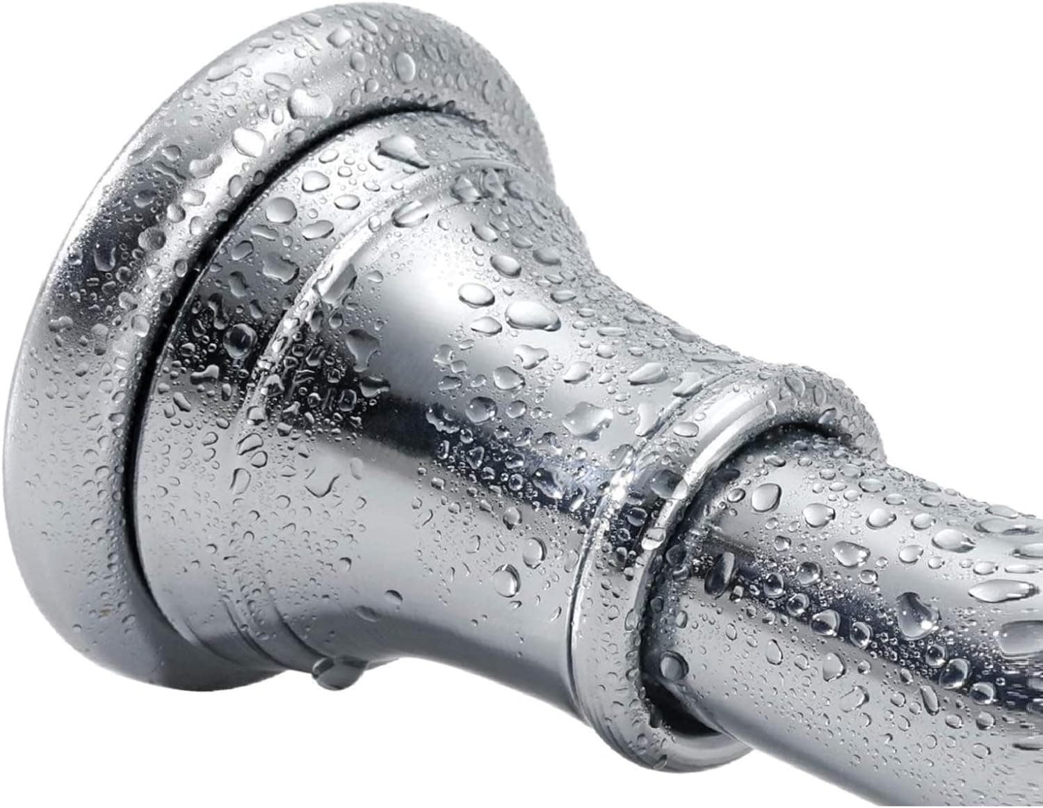 BRIOFOX Chrome Shower Curtain Rod, No Drill, Never Rust 43-73 Inches Shower Rod for Bathroom Windows (Chrome)