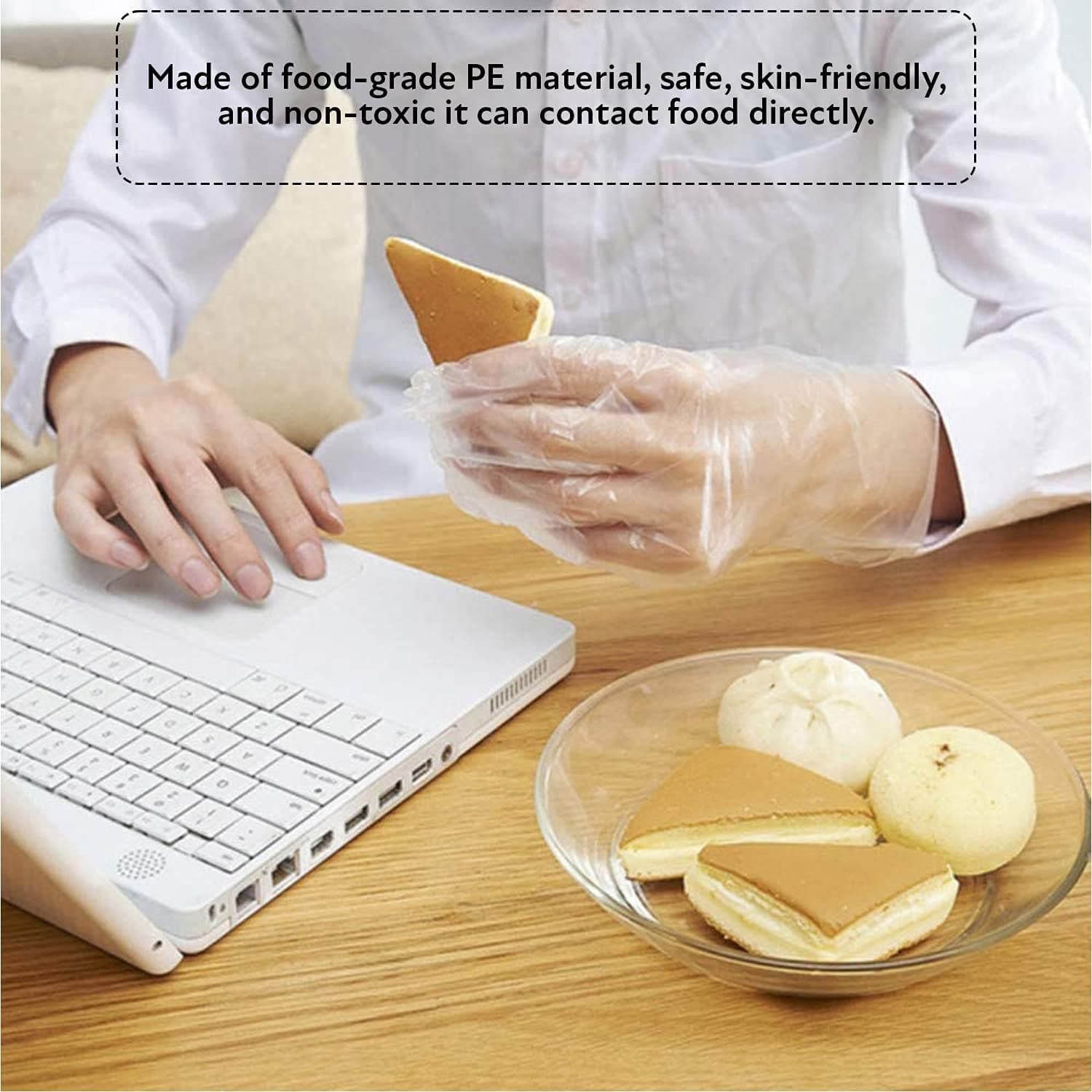 Ladwa Disposable Food Prep Gloves 500 Piece | Waterproof Disposable Gloves For Food Service, Cooking, Cleaning, Hair Coloring, Preparation | Non-Toxic & No Rubber | Transparent & One Size Fits Most