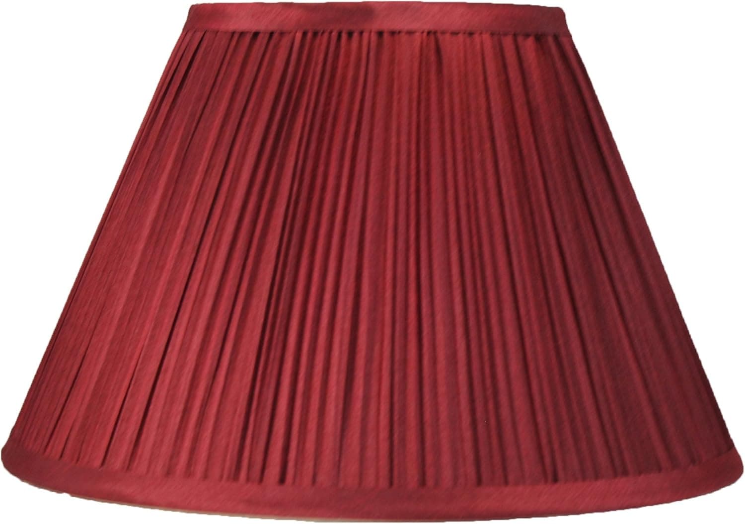 Urbanest Mushroom Pleated Softback Lamp Shade, Faux Silk, 12-inch Bottom Diameter, 7.5-inch Height, Burgundy, Spider