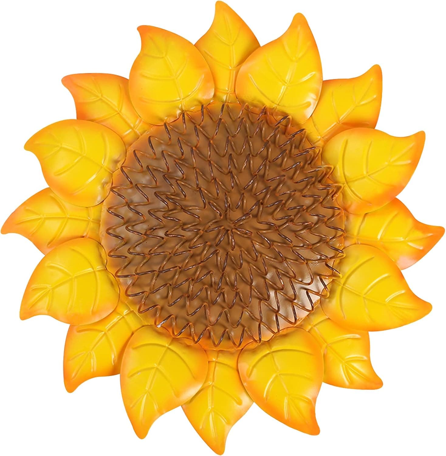 Aboxoo Metal Sunflower Wall Decor 11.5inch Yellow Outdoor Metal Flower Wall Art Hanging for Home ,3D Floral Wall Decor Indoor Living Room Bathroom Wall Decoration…