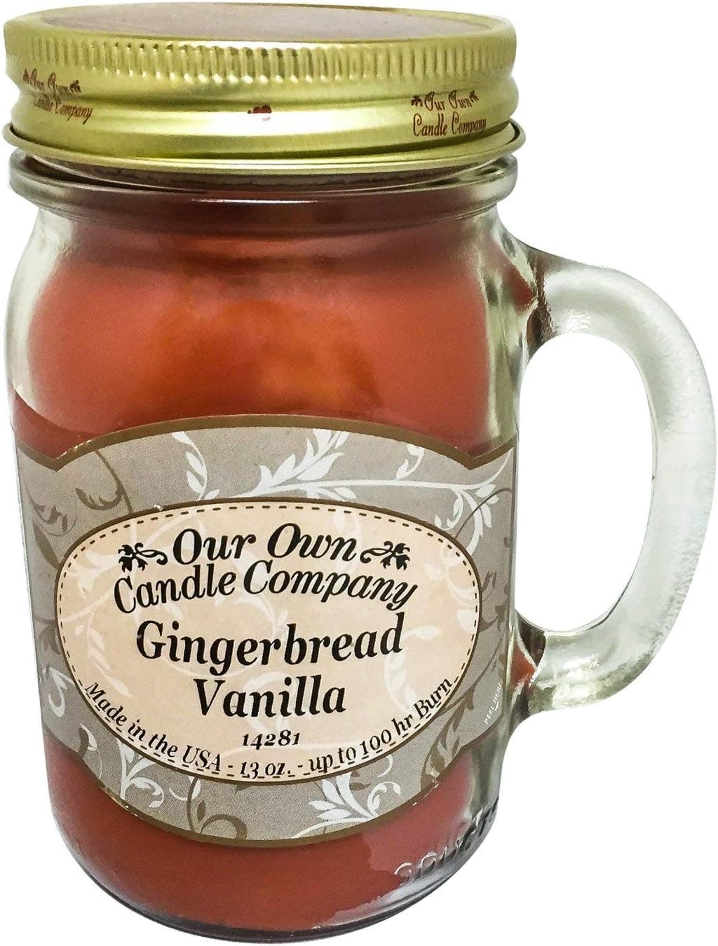 Our Own Candle Company Gingerbread Vanilla Scented 13 Ounce Mason Jar Candle