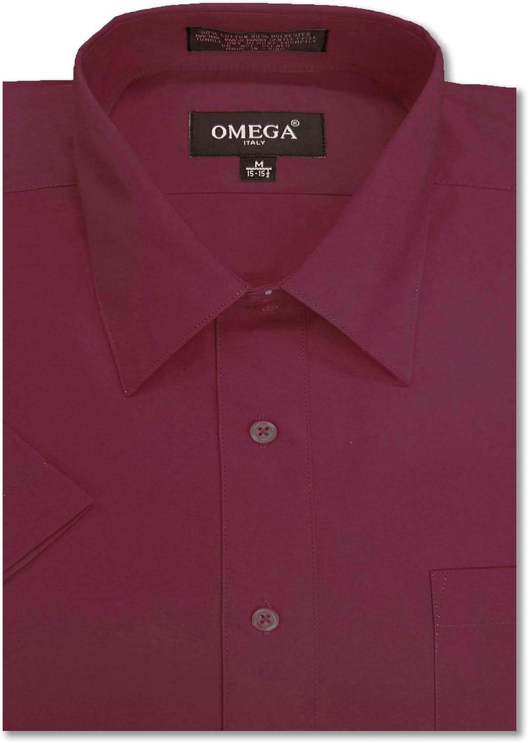 OmegaTux Mens Short Sleeve Solid Color Dress Shirts