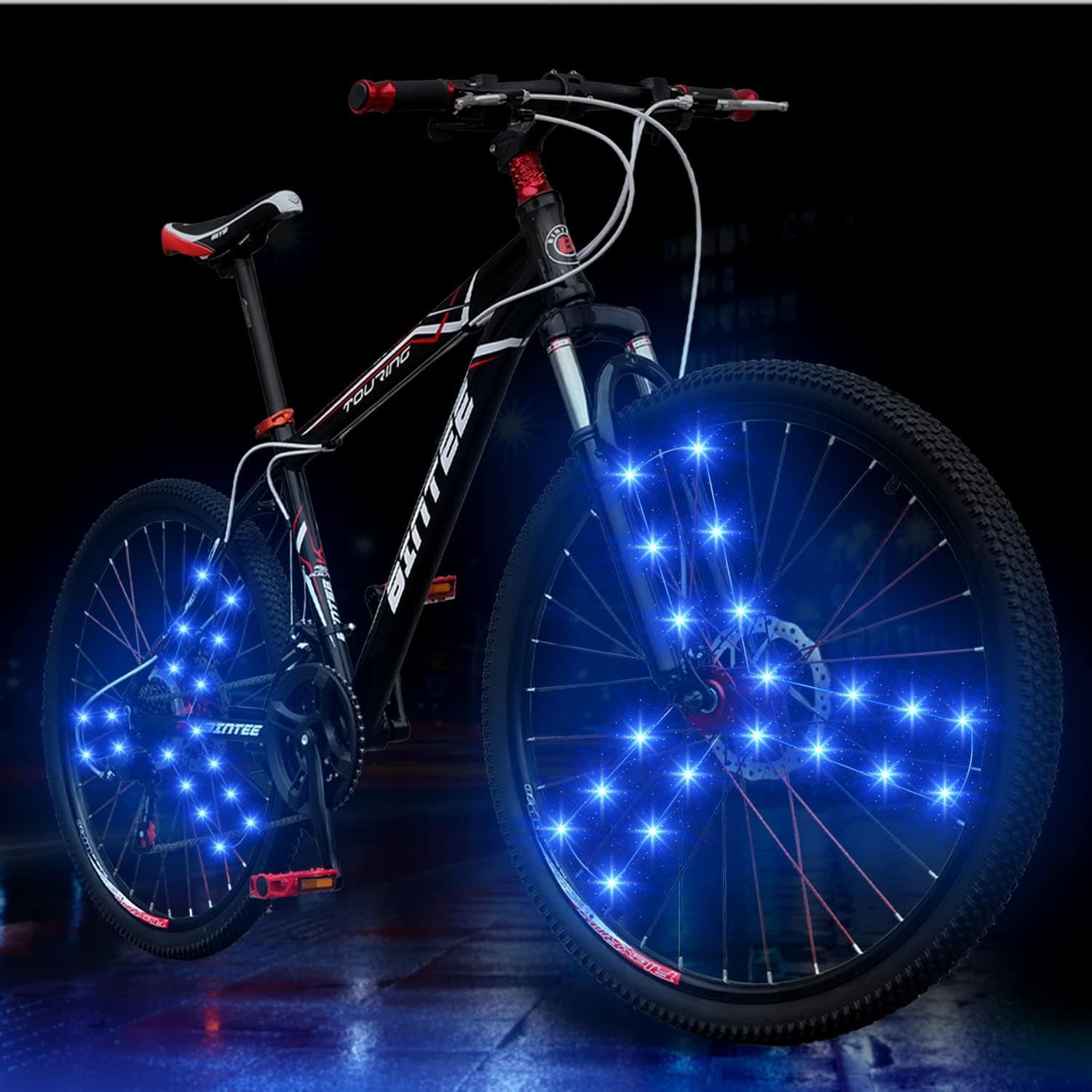 TUSIN 2 Pack LED Bike Wheel Lights Kit for Kids Night Riding with Batteries Included, 3 Pattern Waterproof Brighter Bicycle Wheel Light Front and Back for Adults Teens