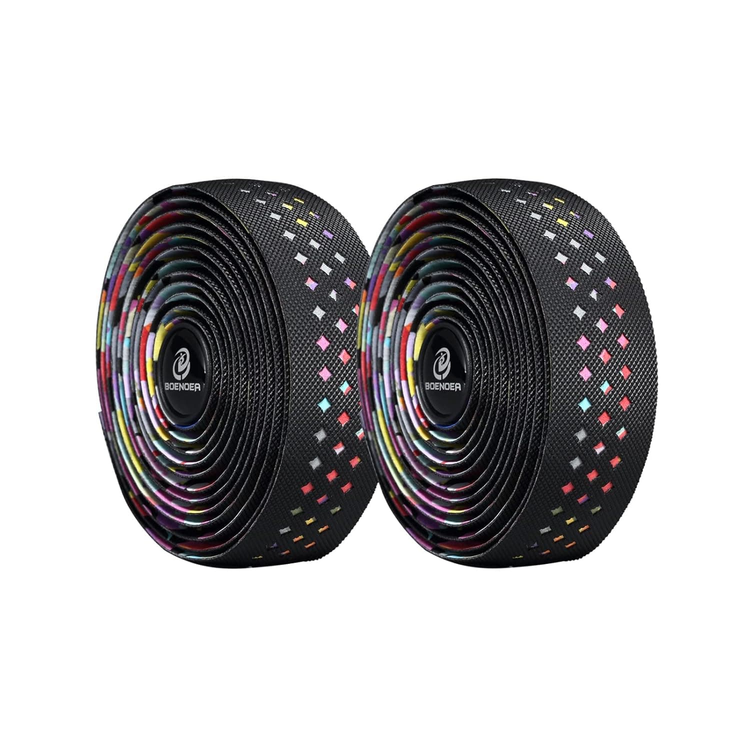 Boenoea Bike Handlebar Tapes Road Mountain Bike Bar Tapes, Bike Bicycle Cycling Handlebar Grip Tape Wraps Adhesive Back with Bar Plugs