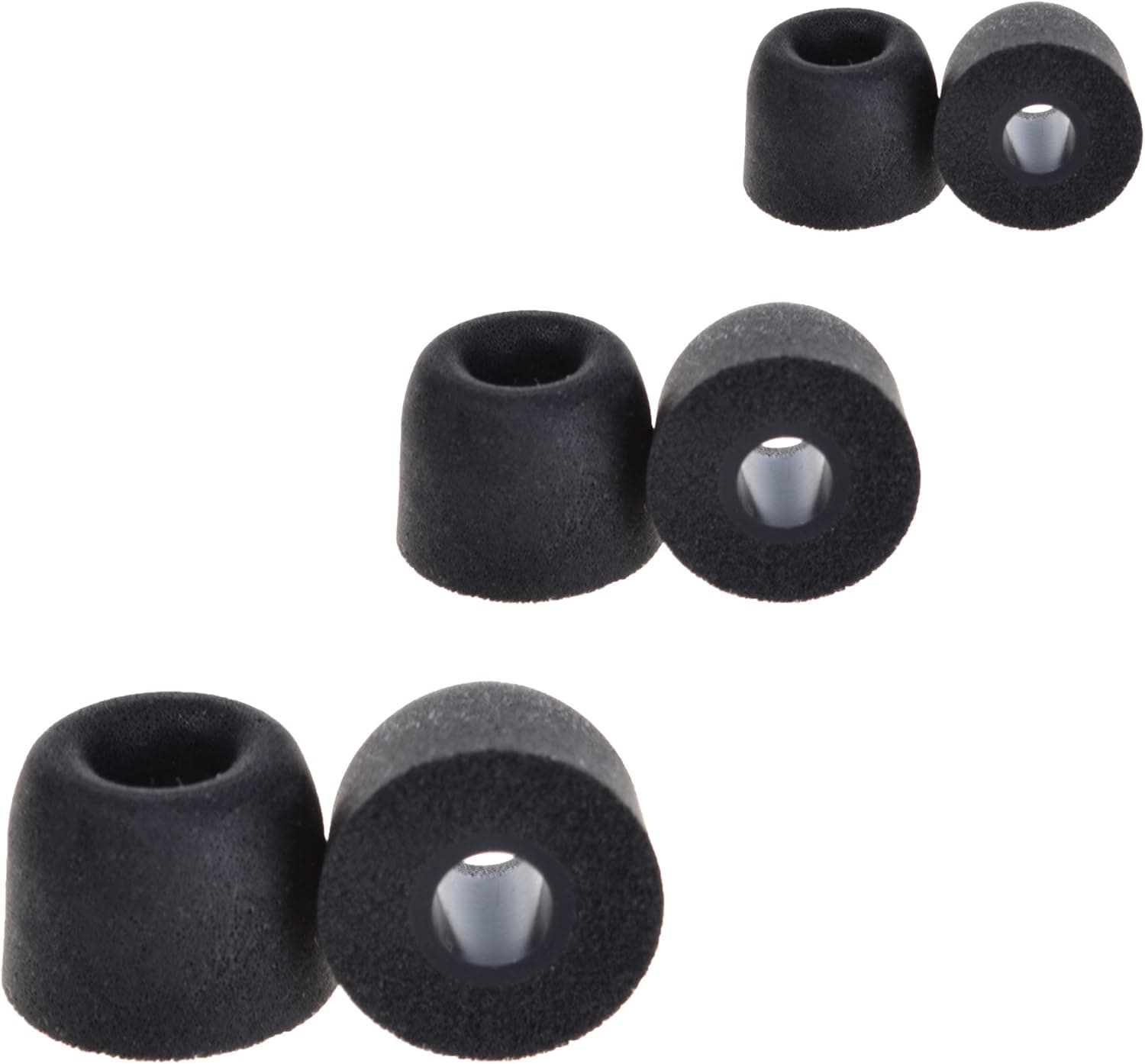 BCP 3pairs Black Color Small Medium Large Size Memory Earbud Foam Tip for in-ear Earphones