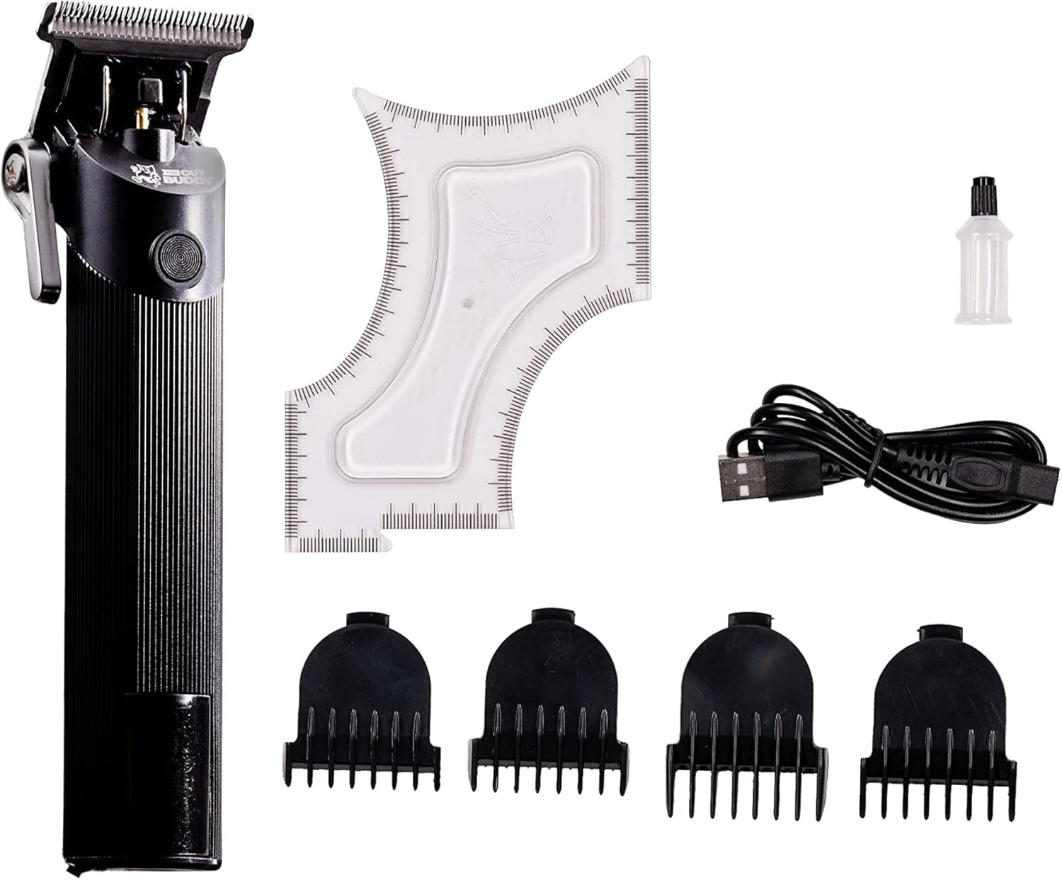 The Cut Buddy | Trim Buddy | Cordless Trimmer + 4 Attachment Guards + Shaping Tool for Men | Great for Beginners | for Shaping and Edging Hairline + Beard | As Seen on Shark Tank
