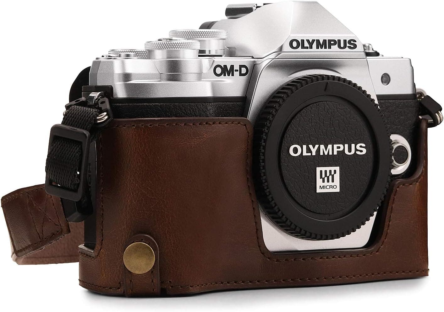 MegaGear Olympus OM-D E-M10 Mark Ii Pu Leather Camera Case, Dark Brown (MG970)']