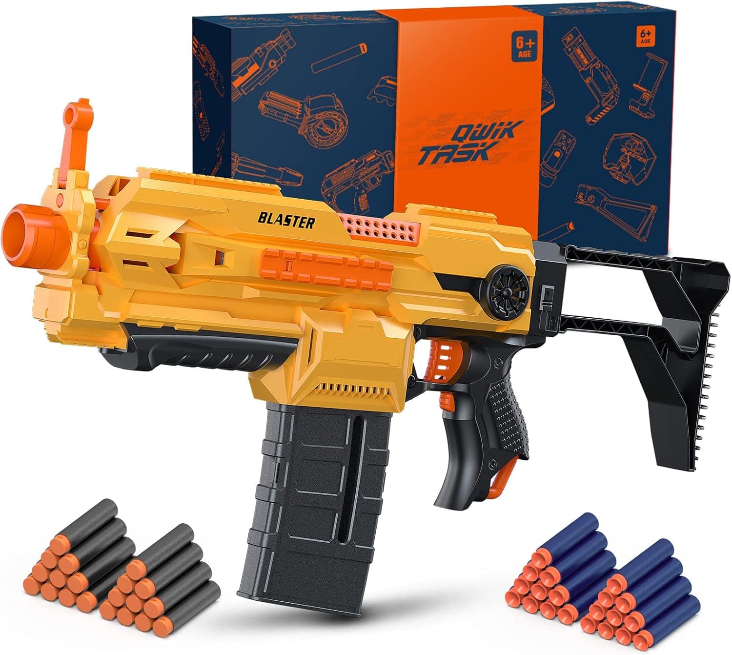 TASKQWIK Automatic Toy Guns Rapid Fire for Nerf Guns Full Auto Powerful Motorized Blaster Electric Foam Dart Soft Bullet Toys Gun Shooting Games for Boy Girls Age 6 7 8-12 Adults Xmas Birthday Gifts