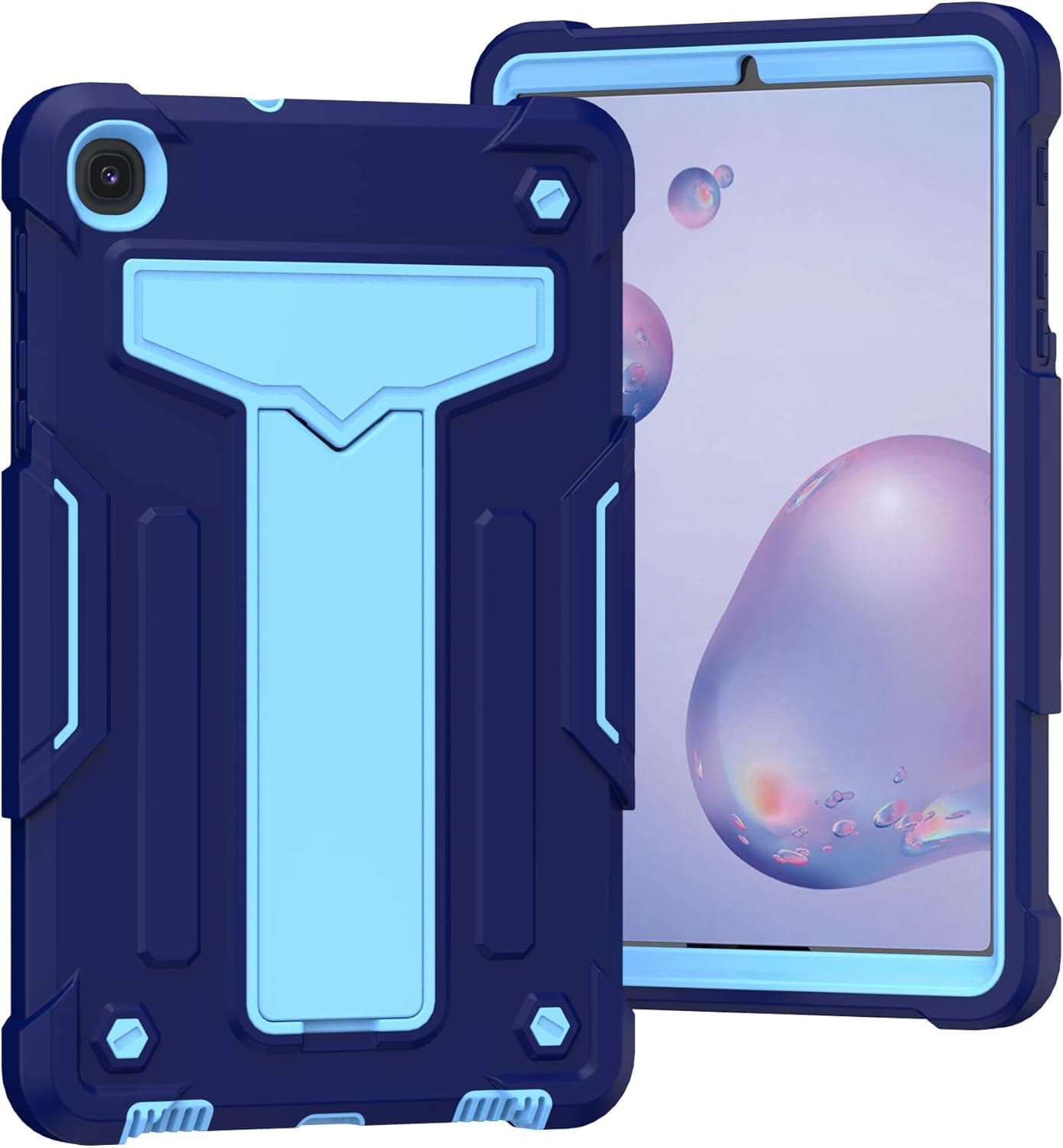for Galaxy Tab A 8.4" 2020 Case, Heavy Duty Ultra Hybrid Silicone+Hard PC Bumper Protective Shockproof Cover with Kickstand for Samsung Galaxy Tab A 8.4 Inch T307/T307U 2020 Release (HT/Nary+Blue)