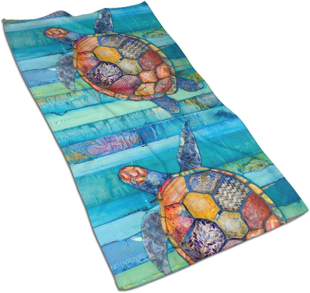 antoipyns Sea Turtle Peace Hawaiian Beach Kitchen Towels ¡§C 17.5x27.5in Microfiber Terry Dish Towels for Drying Dishes and Blotting Spills ¡§Cdish Towels for Your Kitchen Decor