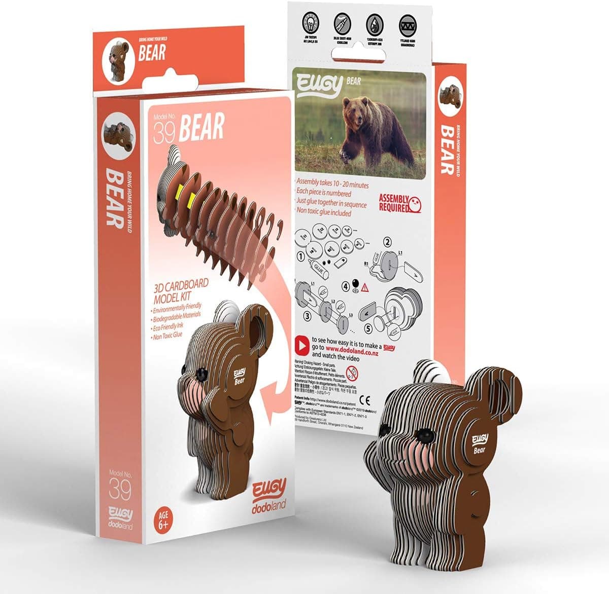 EUGY 039 Bear Eco-Friendly 3D Paper Puzzle