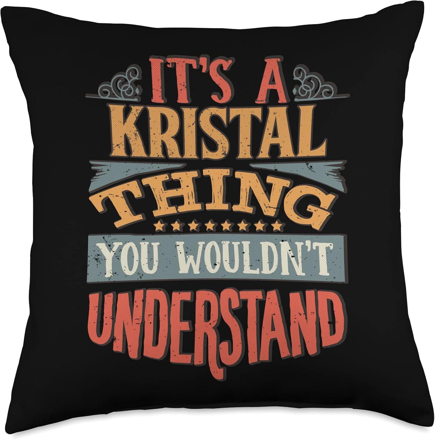 Kristal Name Gifts By Vnz Kristal Name Throw Pillow, 18x18, Multicolor