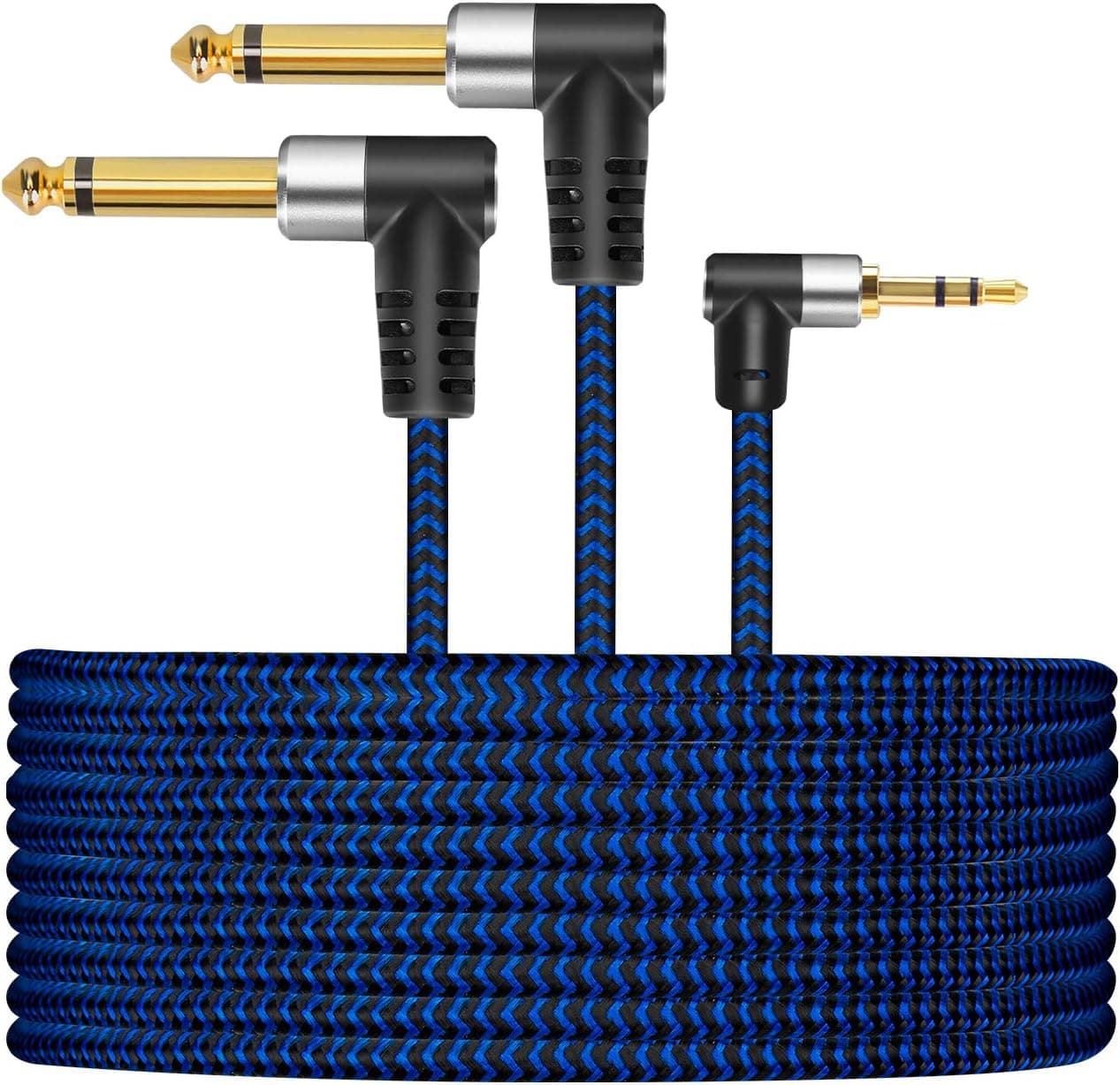 LDKCOK 3.5mm 1/8" TRS to Dual 6.35mm 1/4" TS Mono Stereo Y-Cable Splitter Cord Cable 6ft, Compatible for Smartphone,iPod,Sound Card, CD Players, Multimedia Speaker,PA Audio and Home Stereo System
