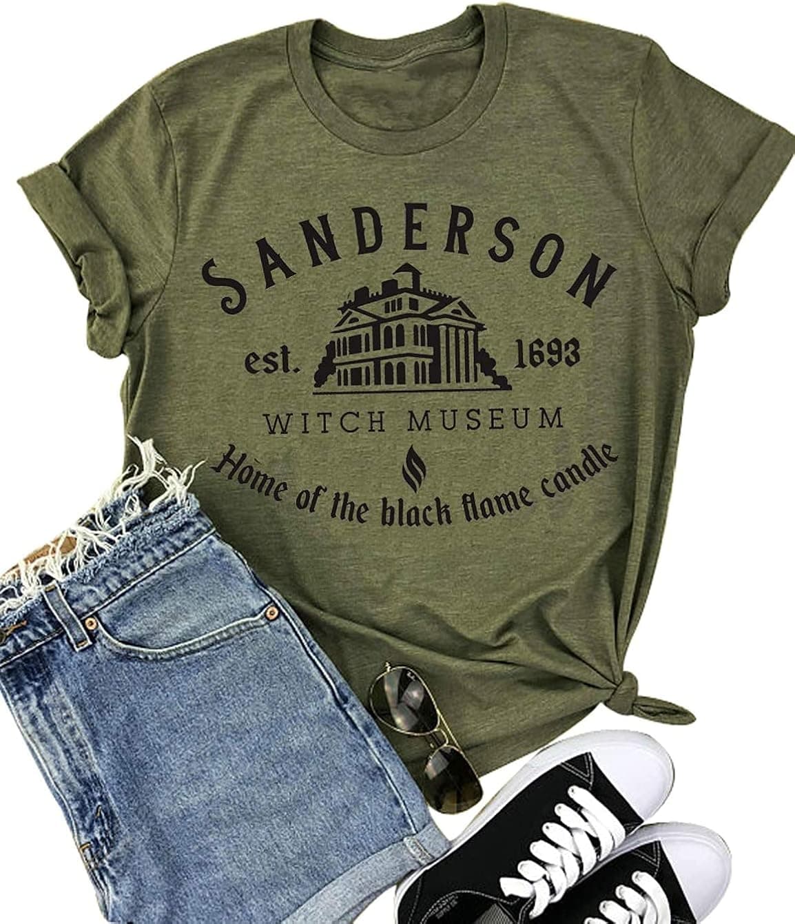 T&Twenties Women Hocus Pocus Halloween Shirts Casual Sanderson Sisters Squad T-Shirt Short Sleeve Graphic Tees Tops