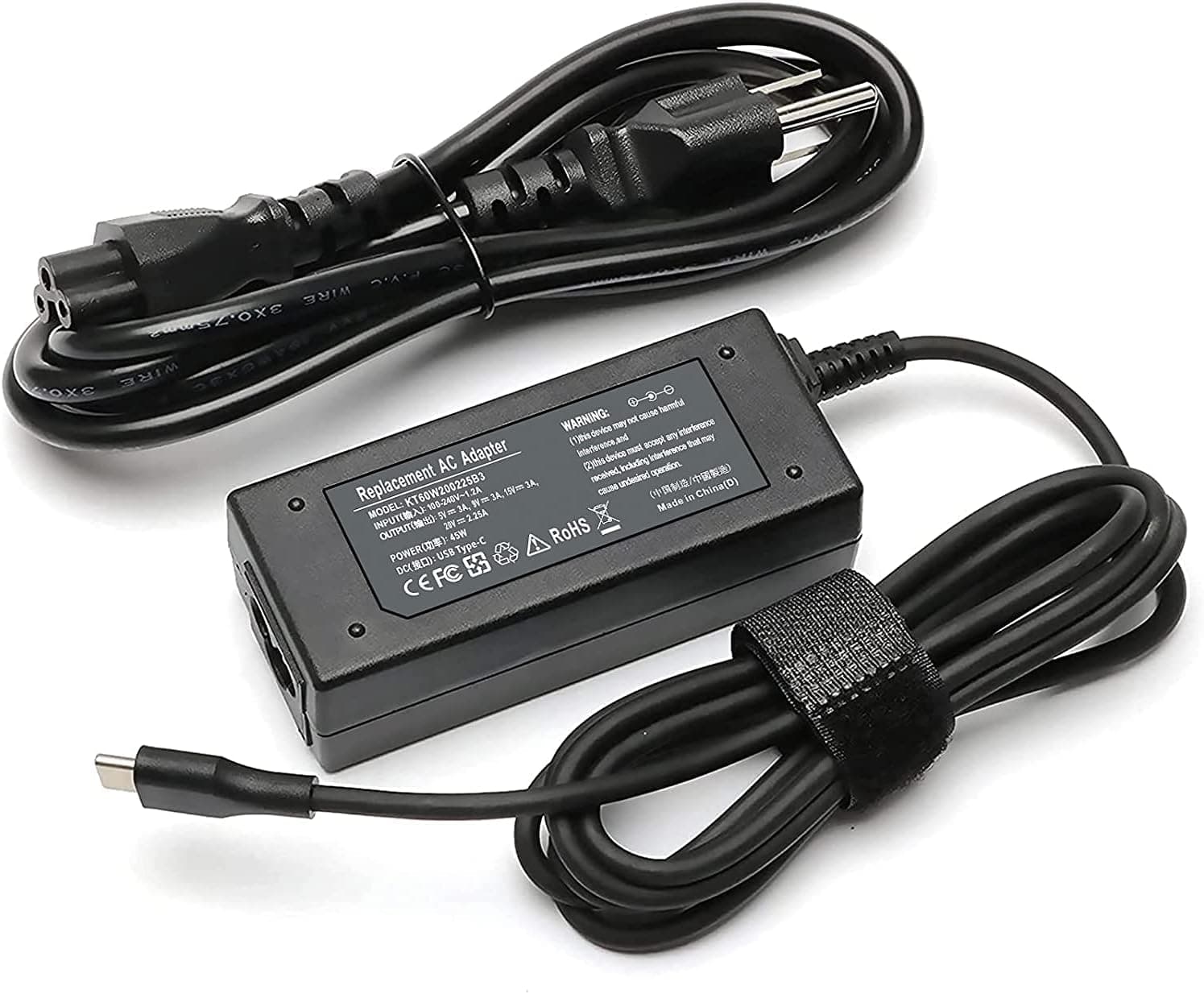 45W Chromebook Charger Type-C for Lenovo Acer Asus Samsung HP USB-C Charger Universal Laptop Charger Replacement