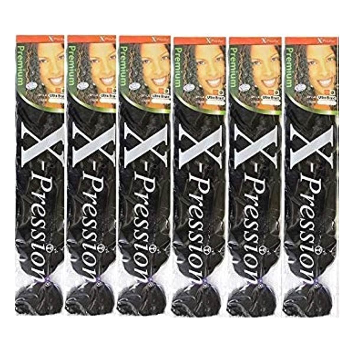 X-pression Premium Original Hair Braid (Pack of 6, SM1B/30)