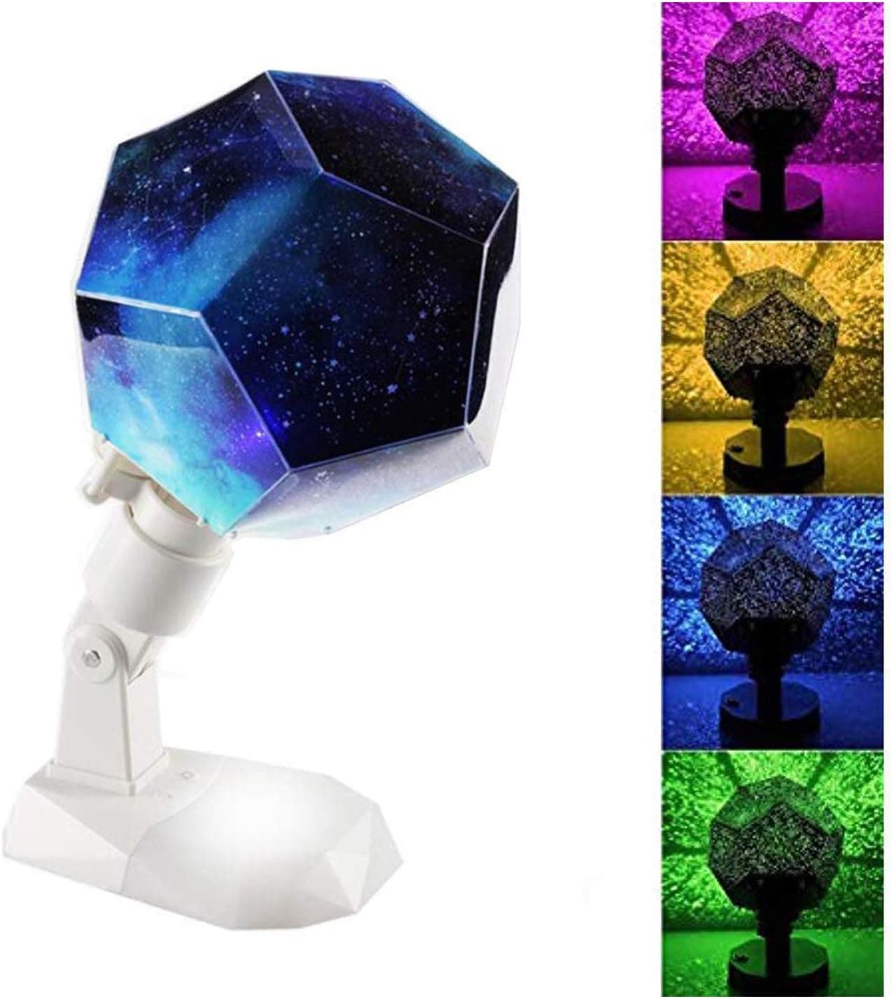 Freyamall Rechargeable Multifunctional Star Projector Night Light Table lamp, Romantic 12 Constellation Rotating Lights with USB Cable for Kids Baby Bedroom, Decorations for Christmas Birthday Party