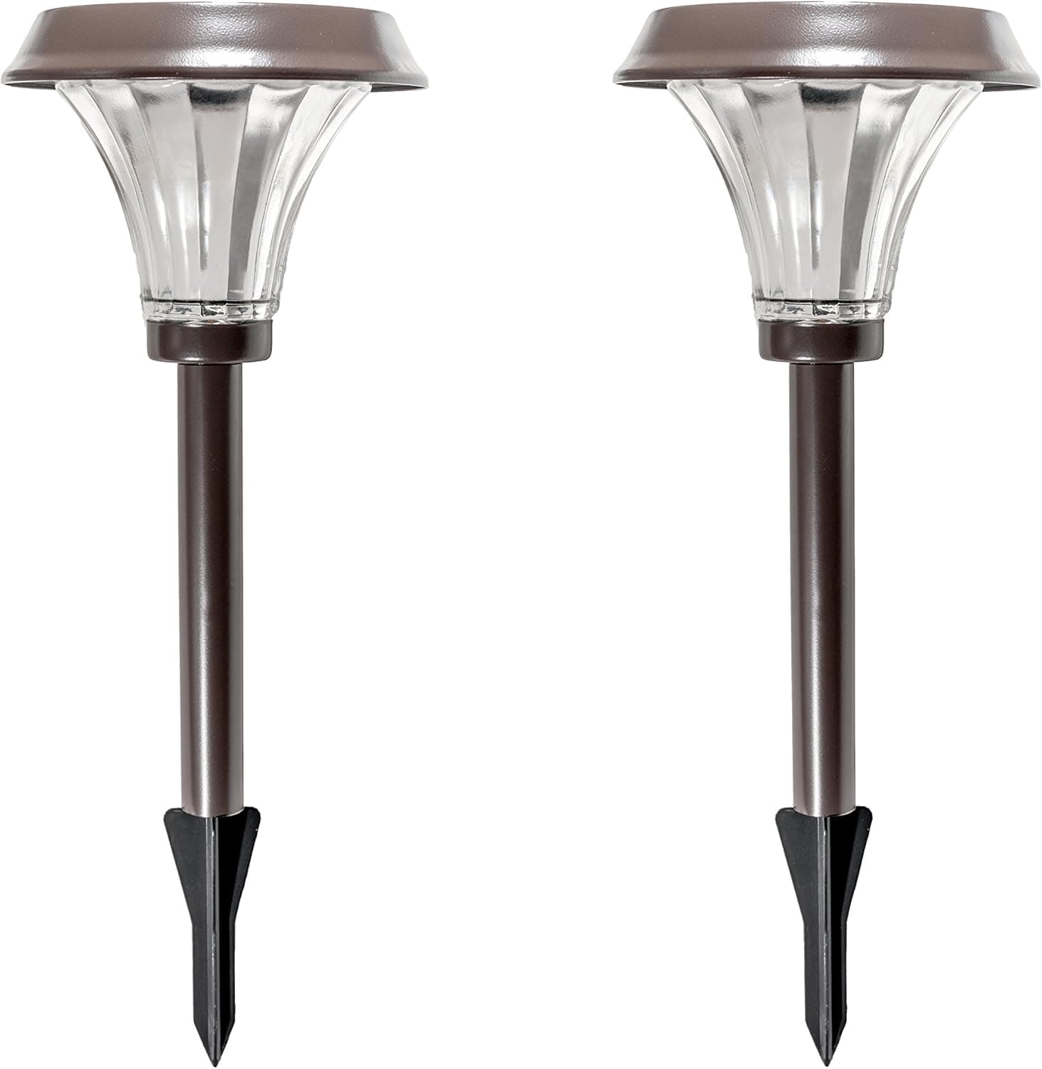 Grant Park 2-Pack Premium Ultra Bright 30 Lumens Premium Metal LED Solar Lights for Outdoor Landscape Yard Pathway Garden Lighting