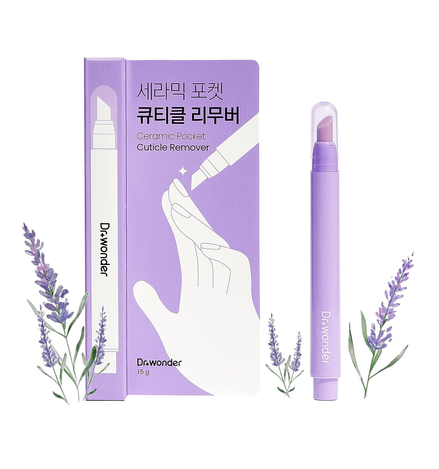 Dr. Wonder Ceramic Pocket Cuticle Pusher Remover Salon Quality Natural Oil Cuticle Trimmer for Nail Care Self Nail Cuticle Cleaner Pocket Pen Beauty Premium