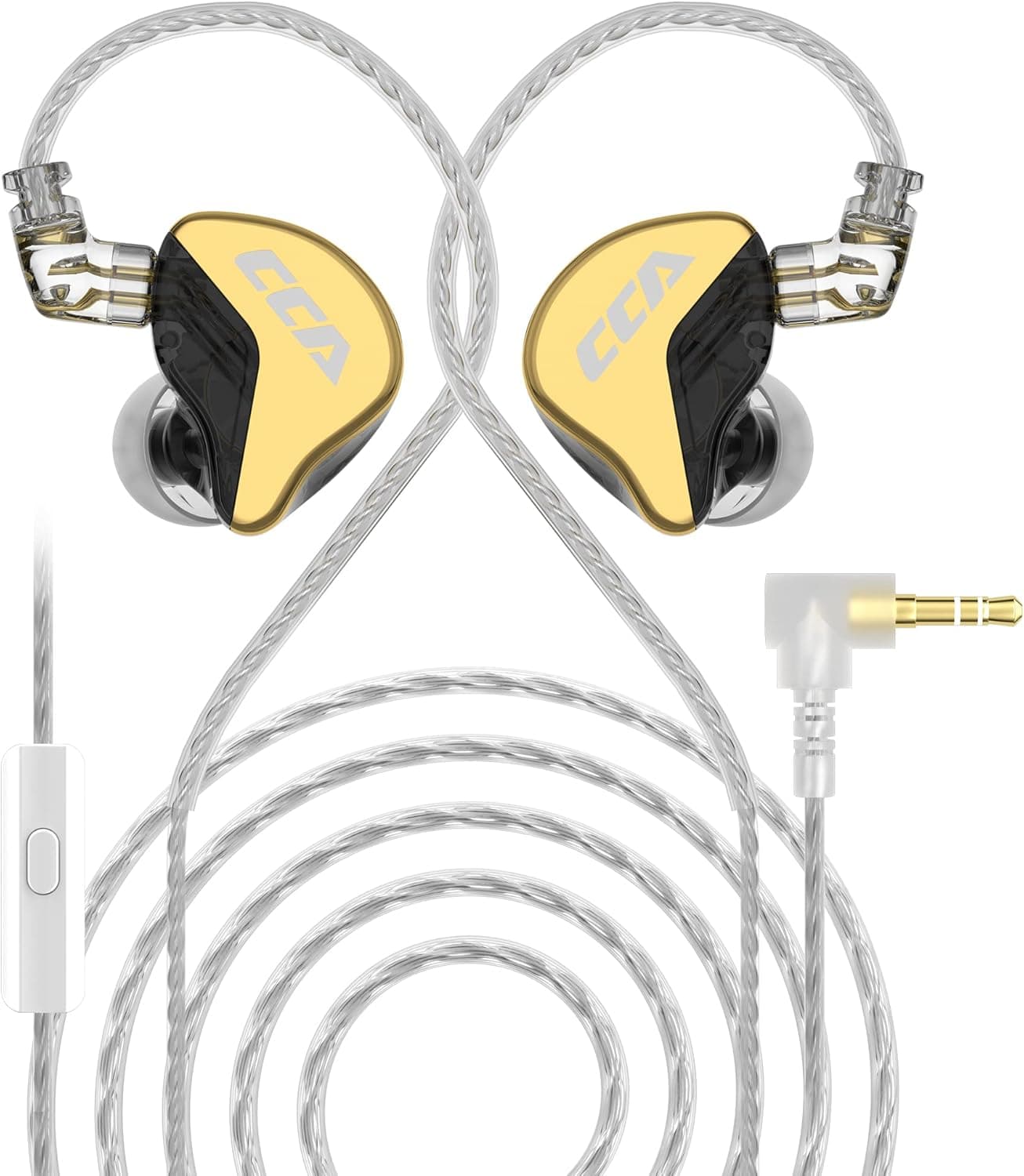 CCA CRA+ in Ear Monitor Earphone, Patented Ultra-Thin Diaphragm Dynamic Driver IEM, Clear Sound & Deep Bass, Wired Earbuds with Tangle-Free Removable Cord