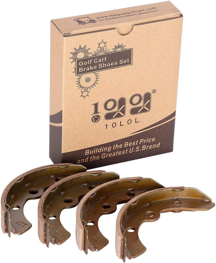 Golf Cart Brake Shoes for Club Car DS 1995-up and All Club Car Precedent Golf Cart, OEM# 1018232-01 (2 Short, 2 Long)
